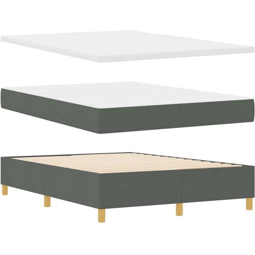 vidaXL Box Spring Postelja z Blazino Temno Siva 140x190 cm Tkanina, (22050321) Cene