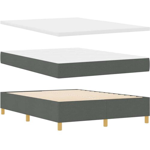vidaXL Boxspring - Krevet s oprugama s madracem Tamno siva 140 x 190 cm tkanina Cijene