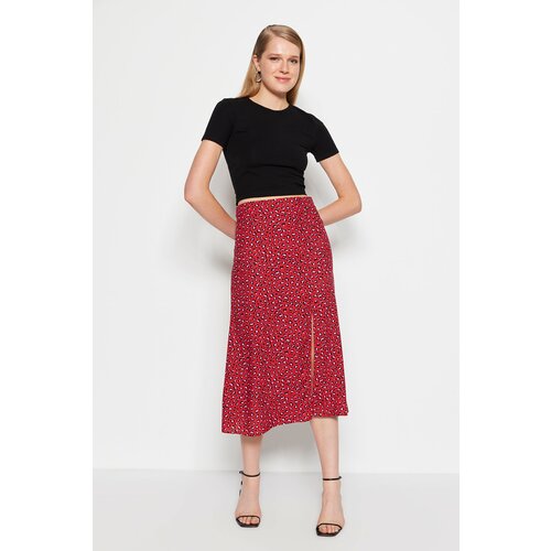 Trendyol Skirt - Red - Midi Cene