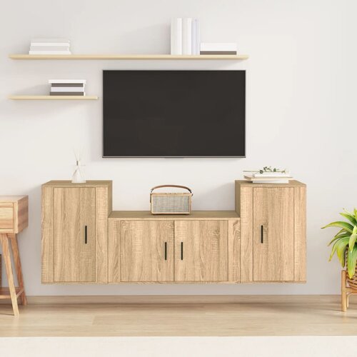 vidaXL 3-dijelni set TV ormarića boja hrasta sonome konstruirano drvo Cene