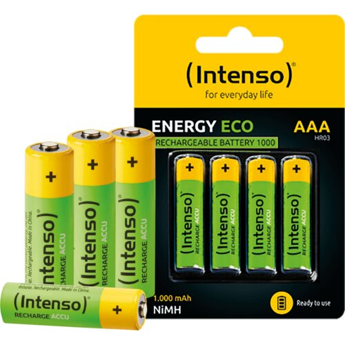 Intenso AAA / HR03, 1000 mAh, Energy Eco 4 kom punjive baterije Slike