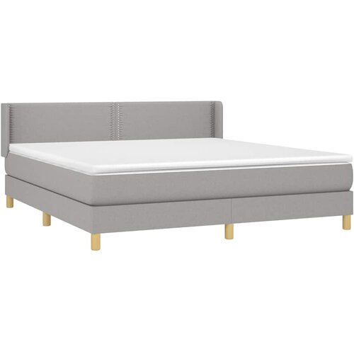  Krevet s oprugama i madracem svjetlosivi 180x200 cm od tkanine Slike