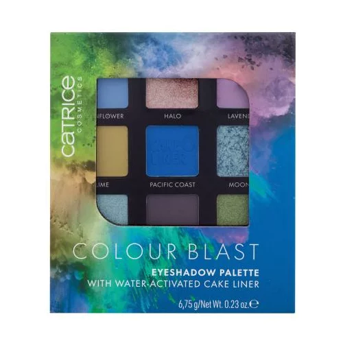 Catrice Colour Blast Eyeshadow Palette paleta sjenila s vodom aktiviranim tušem za oči 6.75 g Nijansa 020 blue meets lime