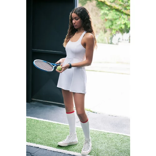 Trendyol White Scuba/Diving 2 Layer Tennis Knitted Sports Dress With Shorts