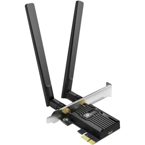  AX3000 Dual Band Wi-Fi 6 Bluetooth PCI Express AdapterSPEED: 2402 Mbps at 5 GHz + 574 Mbps at 2.4 GHzSPEC: 2&times; High Gain External AntennasFEATURE: MU-MIMO, OFDMA, 1024 QAM, HE160, WPA3, Bluetooth 5.2 Cijene