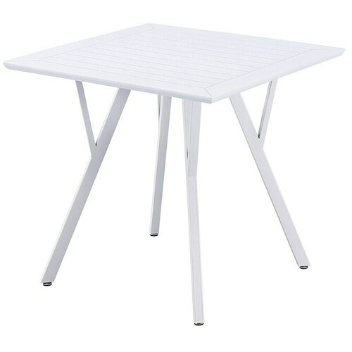 SUNFUN Vrtna miza (Do x Š x V: 80 x 80 x 75 cm, Polipropilen, Prašno barvano jeklo, Bela) Cene