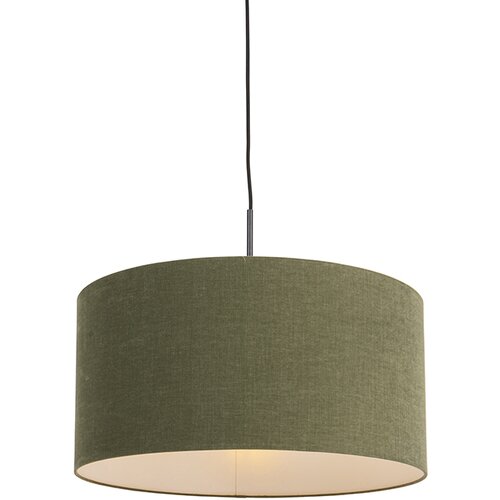 QAZQA Viseča svetilka črna z zeleno senco 50 cm - Combi 1 Cene