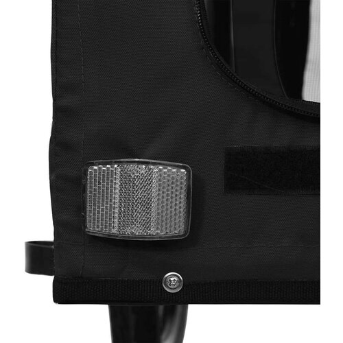 VidaXL Prikolica za bicikl za ljubimce crna od tkanine i željeza Slike