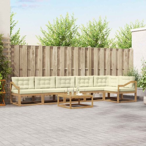  Set vanjskih sofa 7 kom. Bijela i krem Poliester Cene