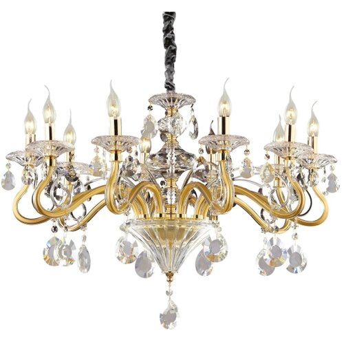 Ideal Lux luster na lancu negresco 10x E14/28W/230V, prečnik 85 cm, zlatna Slike