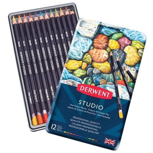 DERWENT drvene boje set 12boja u metalnoj kutiji academy 32196 Cene