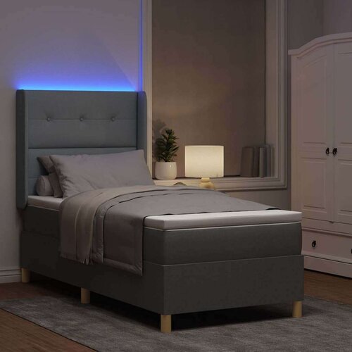 Box spring krevet Svijetlo siva 140 x 200 cm tkanina Slike