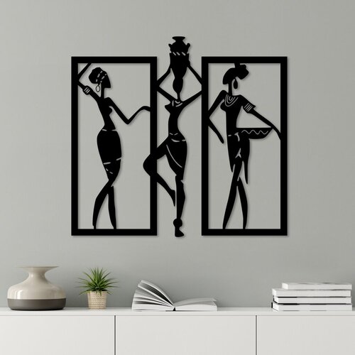 Wallity zidna dekoracija African Women, 66x62cm, Crna Cene