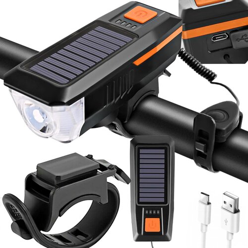  Solarna punjiva LED svjetiljka za bicikl i sirena 2000mAh USB Cijene