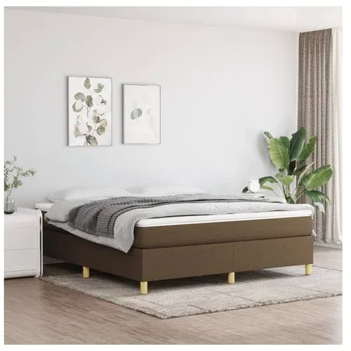  Box spring postelja z vzmetnico temno rjava 180x200 cm blago