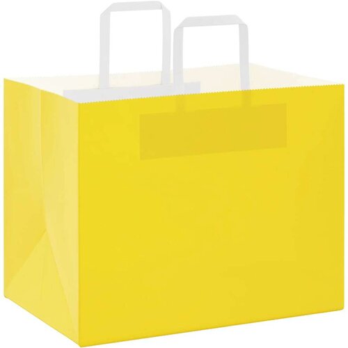  Papirnate vrećice 250 kom s ručkama žute 32x22x24 cm Slike