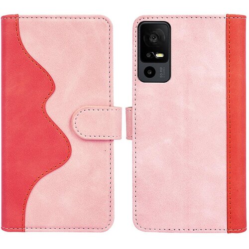 INORCO Dvobarvna lupina telefona za TCL 40R 5G, preklopna usnjena denarnica proti padcu, etui za telefon s preklopnim stojalom, (22033330) Slike