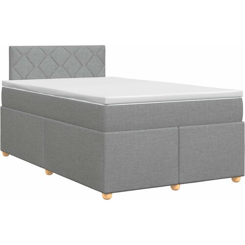  Boxspring krevet s madracem Svjetlosiva 120 x 190 cm Tkanina Slike