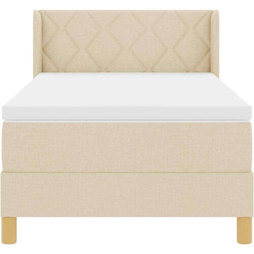  Boxspring - Krevet s oprugama s madracem Krema 90 x 190 cm tkanina Slike