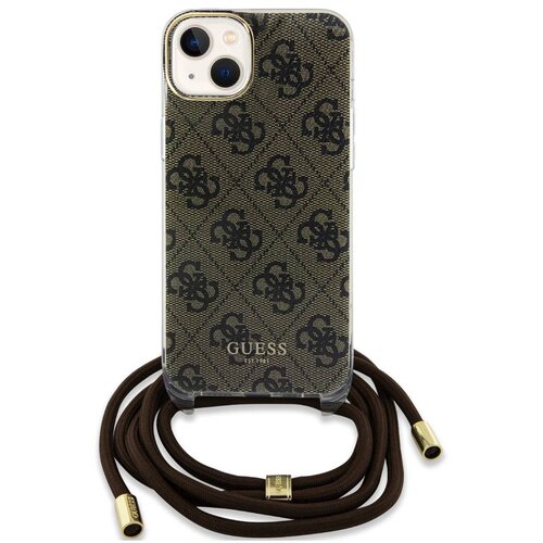 Guess IML 4G Printed Crossbody Popruh Zadn&iacute; Kryt pro iPhone 15 Brown Ovitek za telefon Vijolična Cene