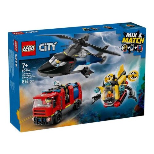 Lego city helicopter, fire truck and submarine remix ( LE60462 ) Slike