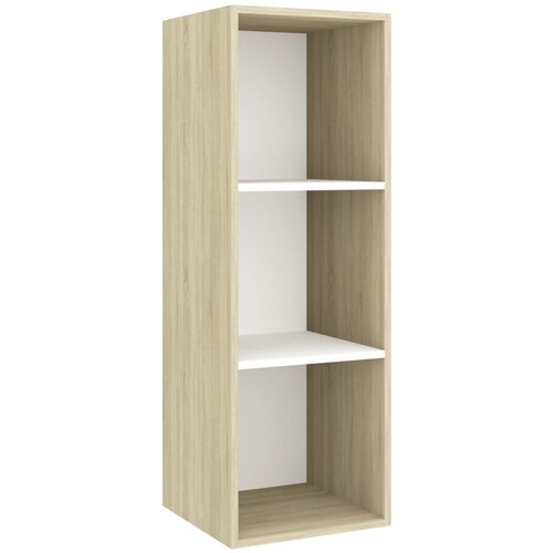 VidaXL Stenska TV omarica sonoma hrast in bela 37x37x107 cm iverna pl., (20733395) Slike