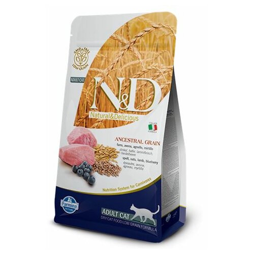 Farmina N&D hrana za mačke low grain jagnjetina i borovnica 5kg Slike