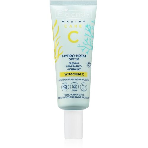 Bielenda C Marine Care Hydro-cream deeply moisturizing and protective SPF 50 vlažilna in za&amp;scaron;čitna krema z vitaminom C SPF 50 40 ml Slike