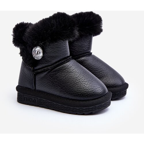 Boto Lined Snow Boots with Fur Black Bessie Cene