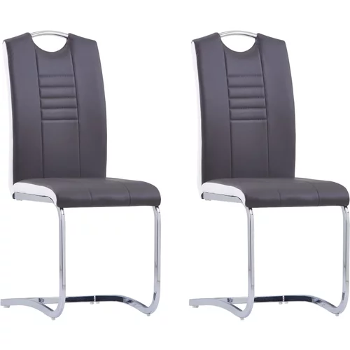 vidaXL Nihajni jedilni stoli 2 kosa sivo umetno usnje, (20701062)