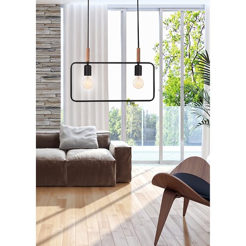 Candellux luster/visilica-frame viseća lampa 2X60W E27 crna Slike