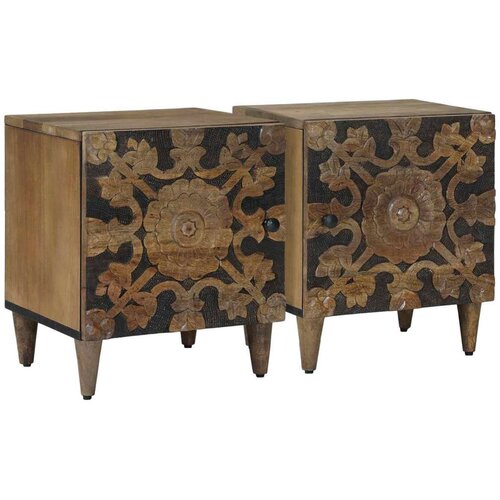  Noćni ormar 2 pcs Smeđa 40 x 33 5 x 46 cm Čvrsto drvo manga Cene