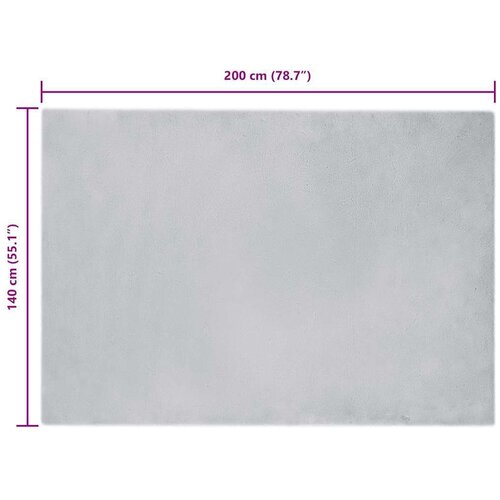 vidaXL Faux Rabbit Fur Rug Siva 140 x 200 cm Poliester Cene