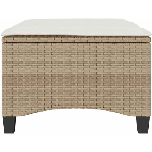  Vrtni tabure s jastucima 2 kom bež 55x55x36 cm poliratan Slike