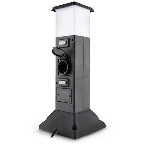  Brilagi - Spoljna lampa sa 2 SCHUKO utičnice 1xE14/15W/230V IP44 crna Slike