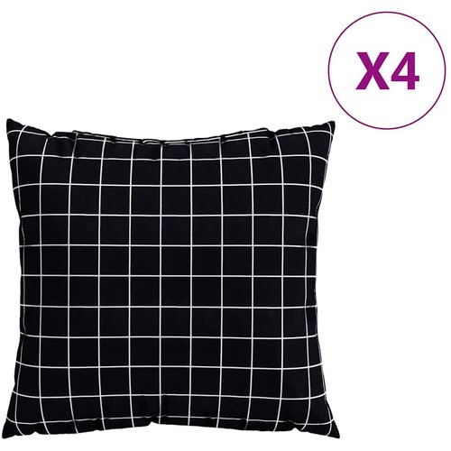  Jastučići za raspr&amp;scaron;enje Kockasto 4 pcs Crna Karirana 40 x 40 cm Slike