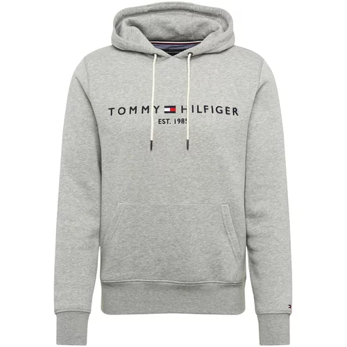 Tommy Hilfiger Sweater majica mornarsko plava / siva melange / crvena / bijela