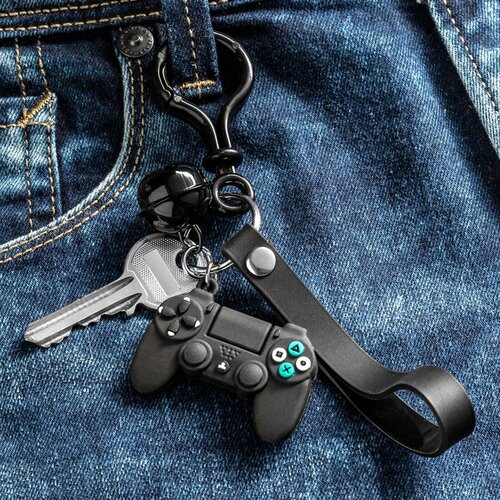  Privjesak za ključeve s joystickom i zvoncem - crni Slike