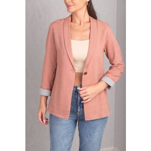 Armonika Women&amp;#039;s Tile Striped One-Button Jacket Slike