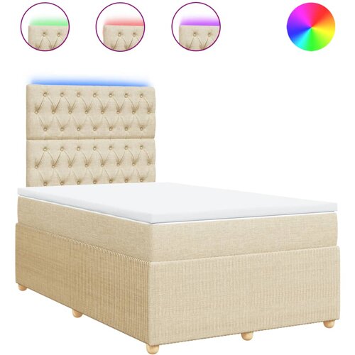 vidaXL Krevet box spring s madracem krem 120 x 190 cm od tkanine Cijene