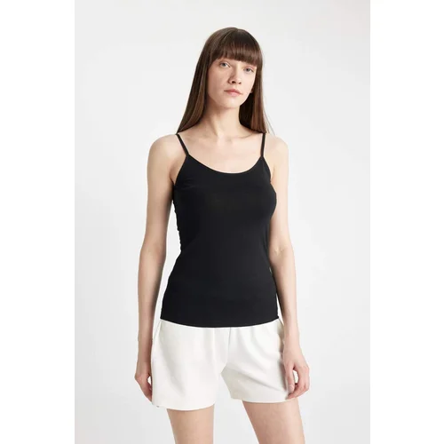 Defacto Fall In Love Cotton Strappy Black Undershirt M6858az24sp