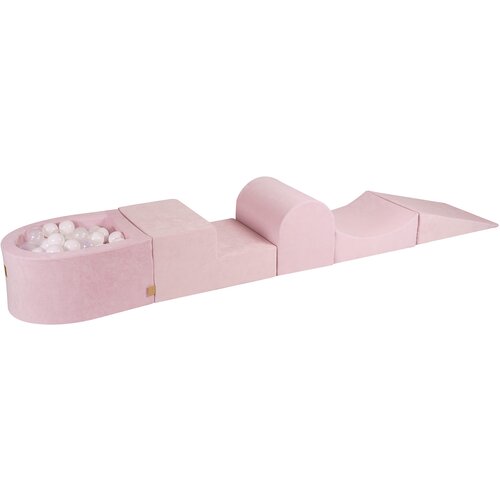 MeowBaby Foam Playground 4-delni komplet za igranje bazena s penasto žogo, 100 žog, žamet, pudrasto roza: bela/prozorna, (21333721) Cene