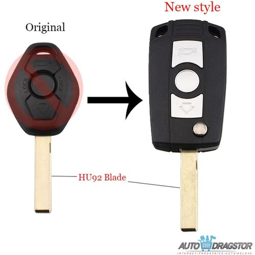 888 Car Accessories kućište oklop ključa 2 dugmeta HU92 za bmw modifikacija E07-AP000 Slike