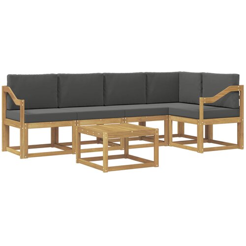 vidaXL Zunanja garnitura za sedenje z blazino 6 pcs Bela in antracit, (5000280611) Cene