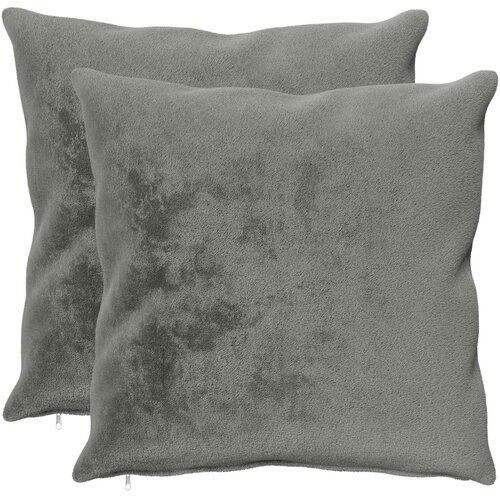  Presvlaka za jastuk 2 kom. HEERLEN Tamnosiva 60 x 60 cm Flanel Slike