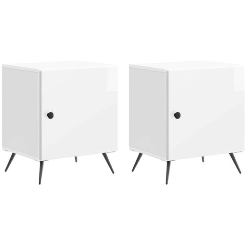  Noćni ormar 2 pcs Bijela visokog sjaja 43 x 34 5 x 50 cm Cene