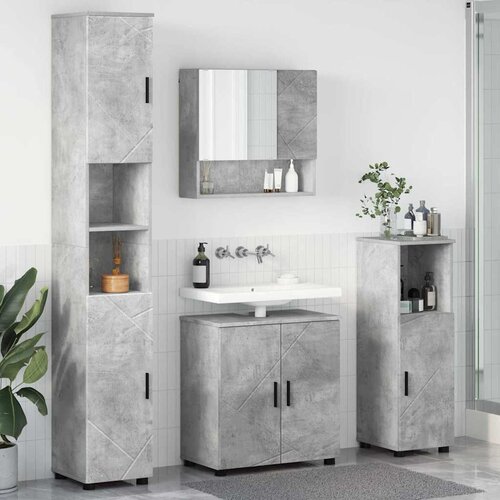  Set namje&scaron;taja za kupaonicu Zidne s vratima 4 pcs Betonski sivi Cijene