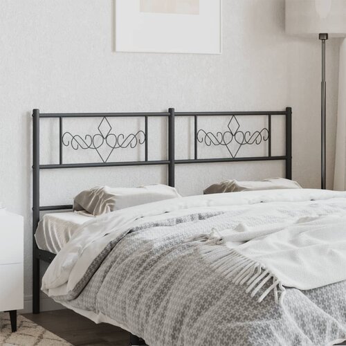 VidaXL Kovinsko posteljno vzglavje črno 140 cm Slike