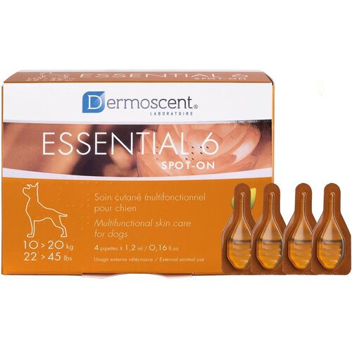 Dermoscent Essential 6 spot-on za pse 10&ndash;20 kg, 4 &times; 1,2 ml Cene