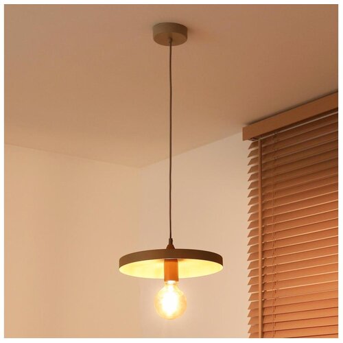  Duolla - Visilica na sajli IRONLINE 1xE27/15W/230V, prečnik 30 cm, bež/bakarna Cene